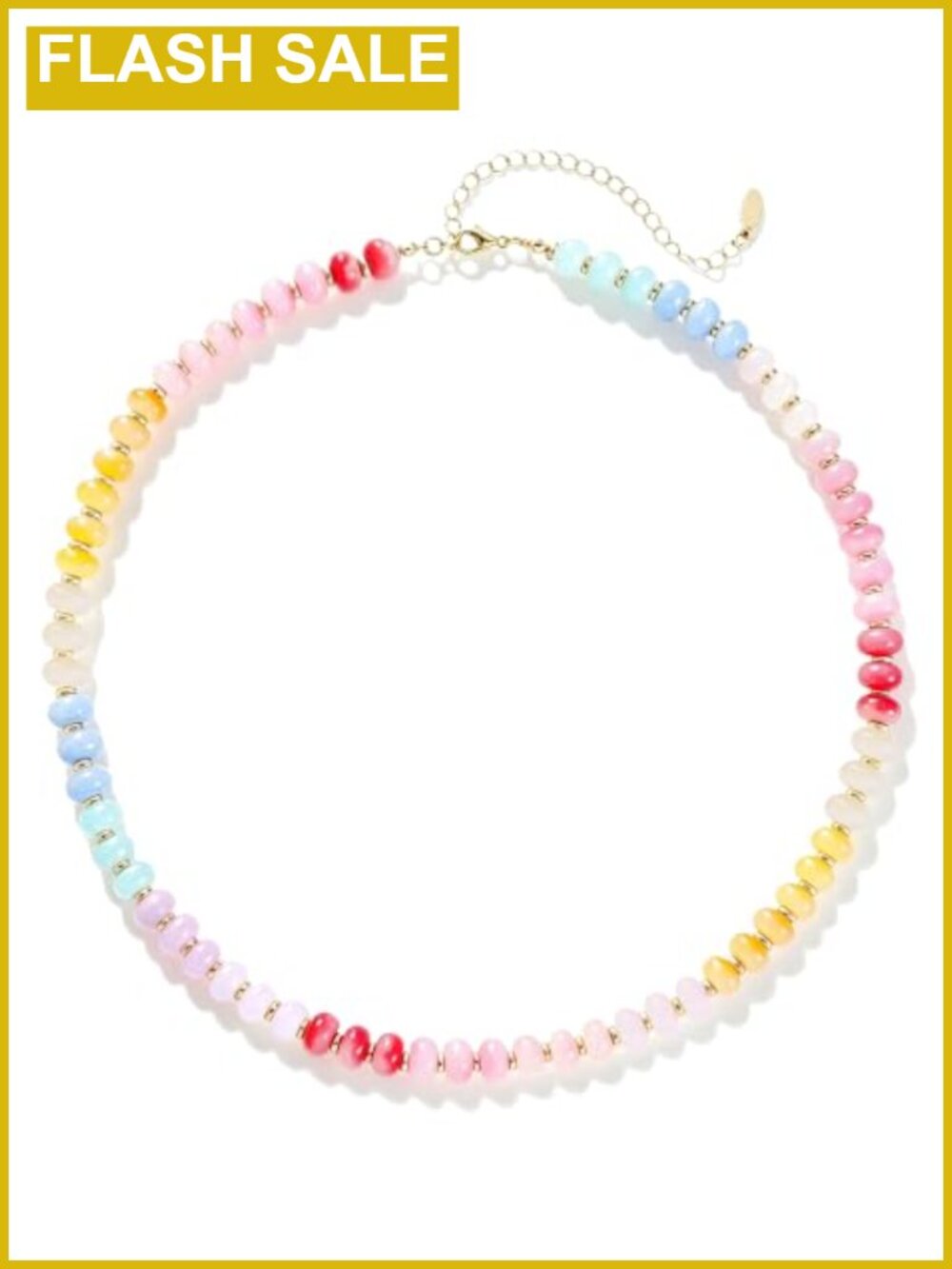 Beaded Choker Necklace Adjustable Acrylic Women Boho Layering Jewelry